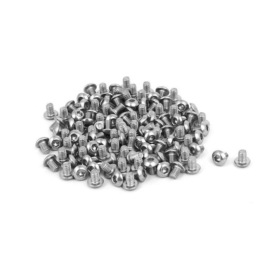Unique BargainsM3x4mm 304 Stainless Steel Button Head Hex Socket Cap Screws Fastener 120pcs