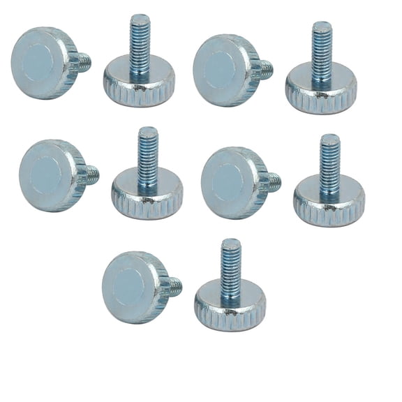Unique BargainsM3x8mm Knurled Head Flat Point Fully Threaded Thumb Screws Fastener 10pcs