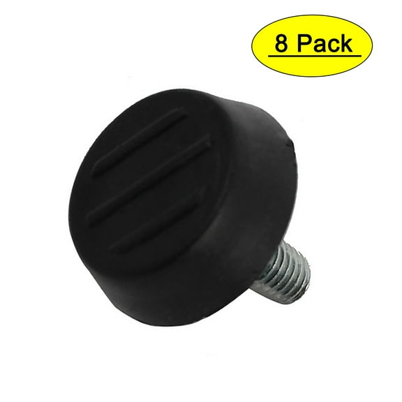 Unique Bargains M6x15mm Screw Mount Plastic Base Furniture Glide Adjustable Leveling Foot 8Pcs