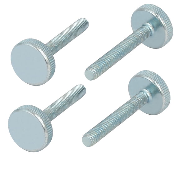 Unique BargainsM6x40mm Knurled Head Flat Point Fully Threaded Thumb Screws Fastener 4pcs