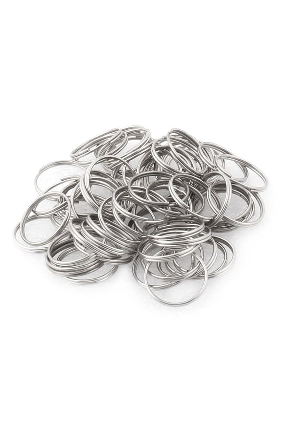 Metal Free DIY Ring Chain Key Split Loop Holder Silver Tone 16mm Inner Dia 65pcs