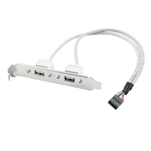 Unique BargainsPC Motherboard USB2.0 9Pin Header to 2 Ports A Female Adapter Cable 34cm Length