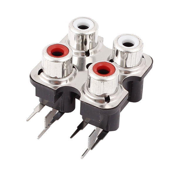 Unique BargainsPCB Mount Stereo Audio Video Jack AV Socket 4 Position RCA Female Connector