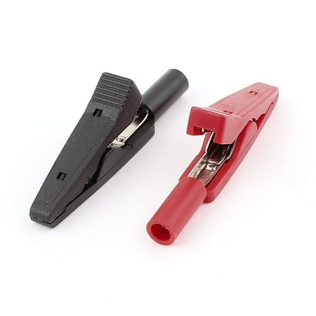 Unique BargainsPair Insulated Testing Alligator Clips to 2mm Banana Socket Jack
