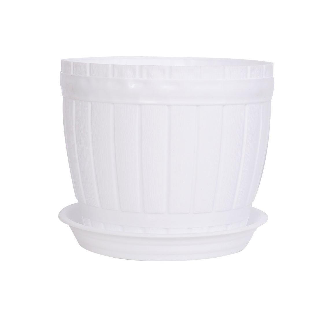 Unique Bargains Plastic Round White Plant Pot Holder, 4.3" x 3.7" x 3.3"