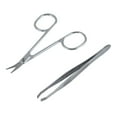 thumbnail image 1 of Unique BargainsWoman Silver Tone Flat Edge Tweezers Scissors Eyebrow Trimmer Tool, 1 of 3