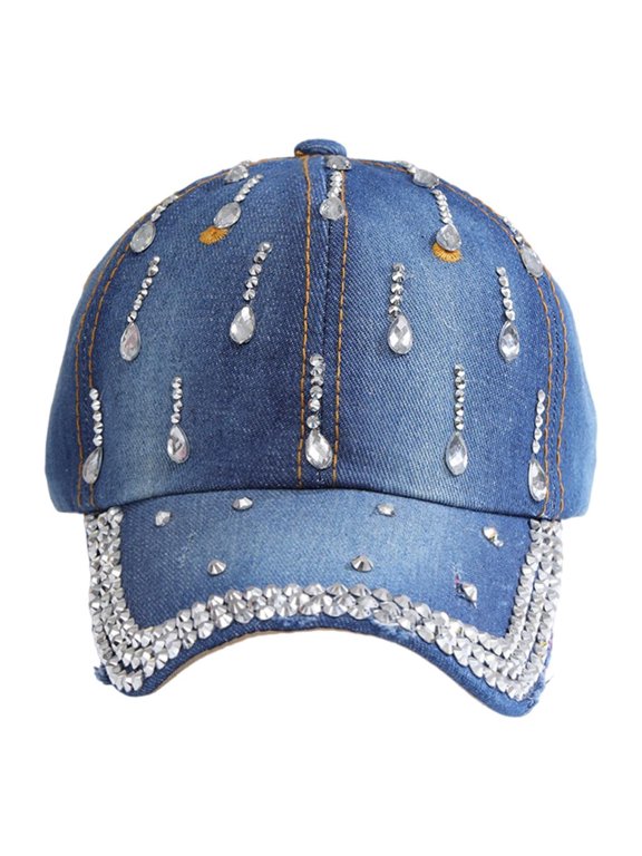 Unique Baseball Hat Teens Headwear Rhinestones for Travel Photo Props Eye-Catching Crystal Jeweled Sports Hat