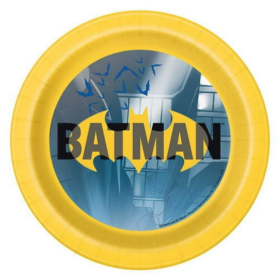 Unique Batman Round Paper Dessert Plates - 7" Pack of 8 - Multicolor Party Plates