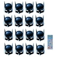 thumbnail image 1 of Unique Batman Super Hero Birthday Party Supplies Bundle Black with 16 Party Paper Masks and 1 Dinosaur Sticker Sheet for All Ages, 1 of 3
