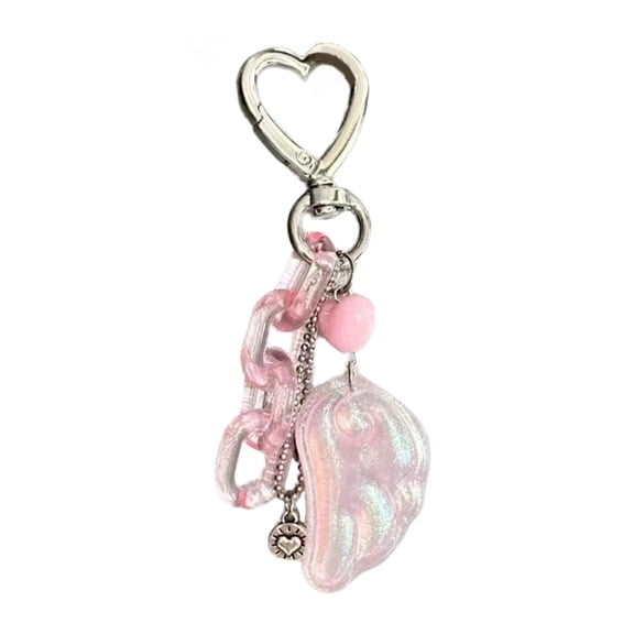 Unique Beaded Keychain With Heart Wing Colorful Handcrafted Charm For Keys Bags Holiday