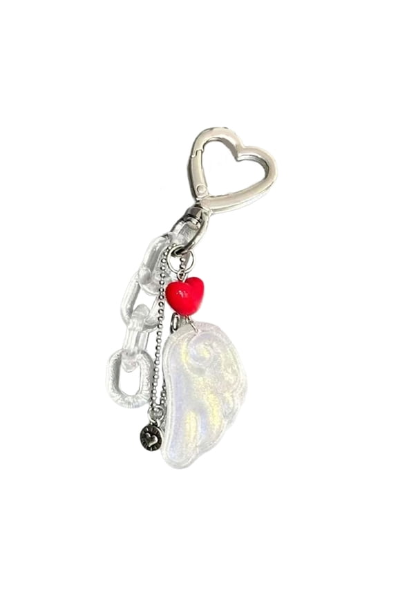 Unique Beaded Keychain With Heart Wing Colorful Handcrafted Charm For Keys Bags Holiday