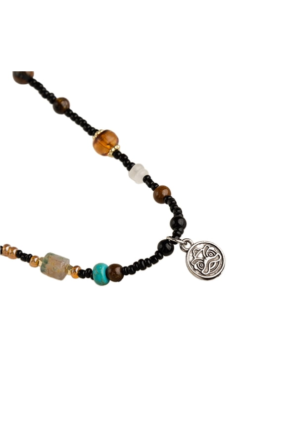 Unique Beads Necklace Vintage Neck Jewelry Chinese Pendant Necklace Alloy for Men and Women