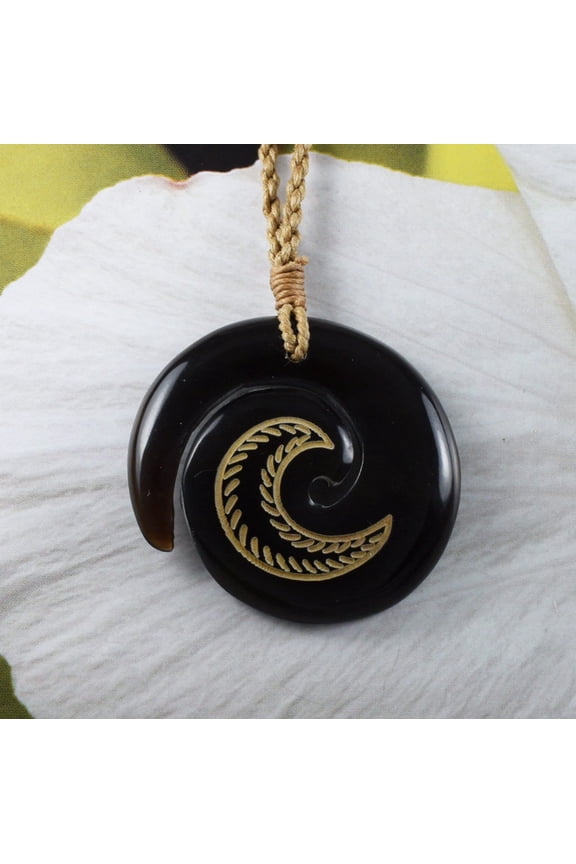 Unique Beautiful Hawaiian Large Ocean Wave Necklace, Hand Carved Buffalo Bone Wave Necklace, N9428 Birthday Valentine Gift, Island Jewelry