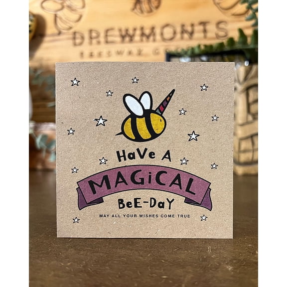Unique Bee Birthday Card – "Have A Magical Bee-Day" Greeting – Cute Bee Design, Blank Inside – Perfect for Celebrating Milestones and Wishes