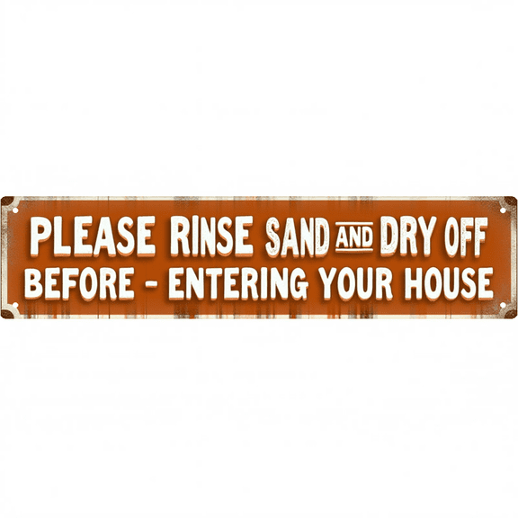 Unique Bird-Themed Tin Sign 16*4 Inches - Per"Rinse Sand Dry" fect for Garden, Patio, Living Room - Features Guineafowl Dr. Design, Adds Outdoor Decor Vibe