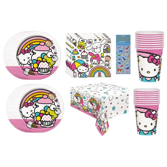Unique Birthday Party Supply Sets, Paper Multicolor Hello Kitty