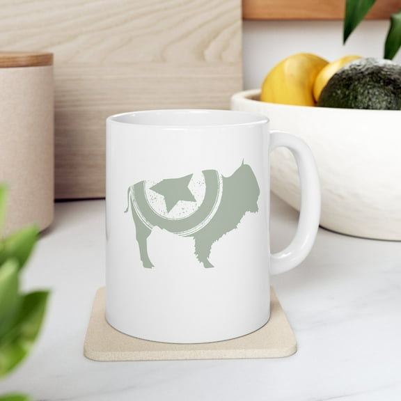 Bison 11 oz Coffee Mug - Unique Graphic Design White Ceramic Gift