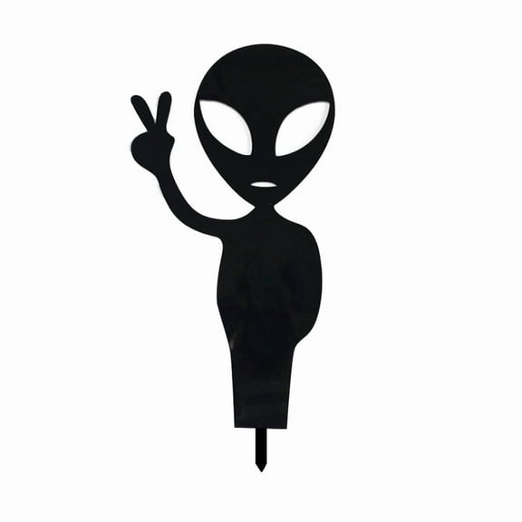 Unique Black Alien Garden Decoration, Perfect Gift for Gardening Enthusiasts and Sci-Fi Fans, Patio and Lawn Ornament