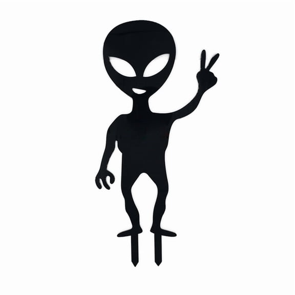 Unique Black Alien Garden Decoration, Perfect Gift for Gardening Enthusiasts and Sci-Fi Fans, Patio and Lawn Ornament