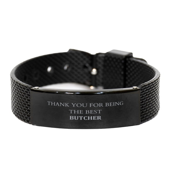 Unique Black Shark Mesh Bracelet for Butchers - Thank you for being the best, great Christmas gift for the amazing butcher who brings inspiration and confidence to the meat-loving community