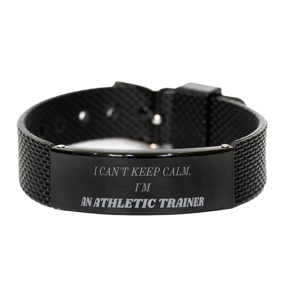 Unique Black Shark Mesh Bracelet for Athletic Trainer - I Cant Keep Calm, Perfect Graduation Gift for Fitness Enthusiasts and Sports Lovers