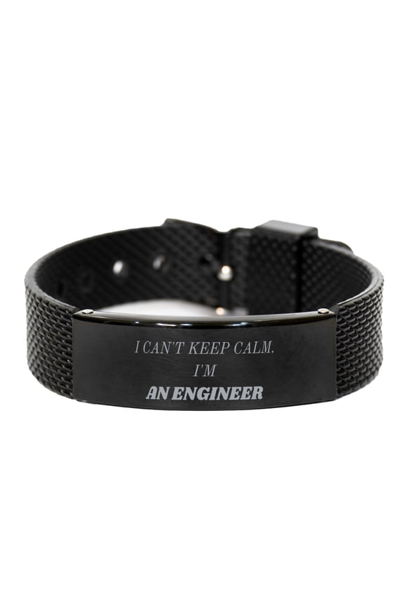 Unique Black Shark Mesh Bracelet for Engineer - I cant keep calm, Im an Engineer - Confidence-Boosting, Graduation Gift Idea with Free Shipping