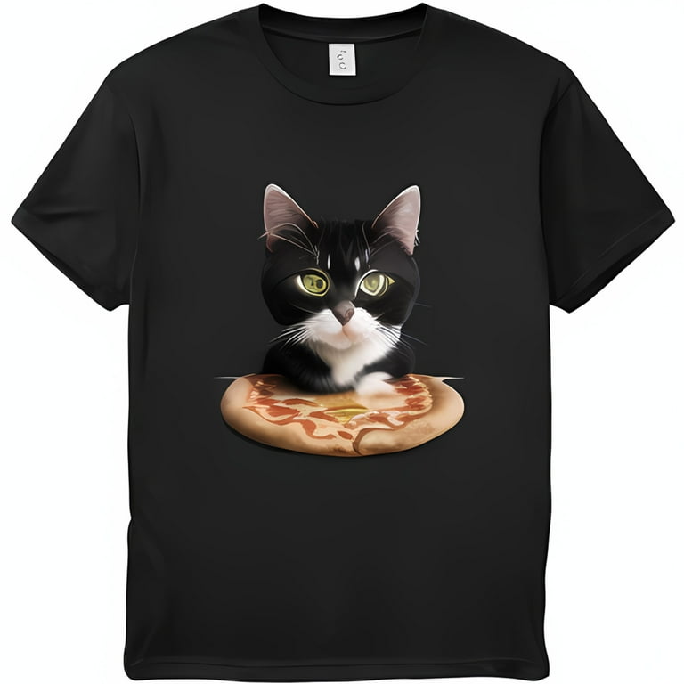 Cat pizza shirt sale