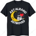 thumbnail image 1 of Unique Black T-Shirt with Circular Graphic: 'AST ALRAND ASTIROVED' & Design, 1 of 5
