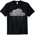 thumbnail image 1 of Unique Black T-Shirt with Eye Catching Cloud & Raindrop Text Graphic, 1 of 5