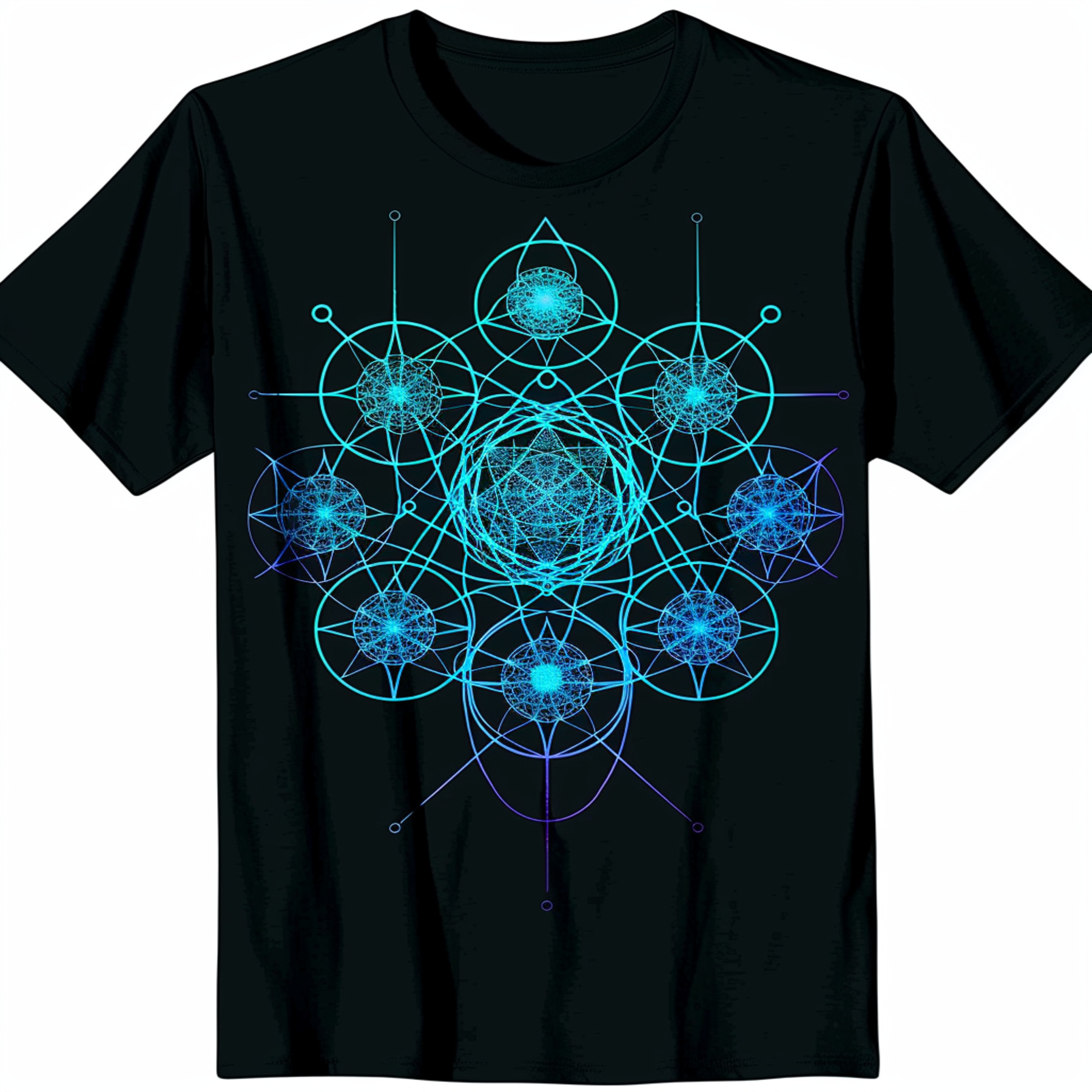 Unique Black TShirt Featuring Metavick Diagram and Sacred Geometry ...