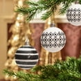 thumbnail image 1 of Unique Black & White Christmas Ball Set, 6CM 6-Piece Ornaments, Holiday Tree Decorations, Festive Xmas Ball Set for Tree Décor, 1 of 6