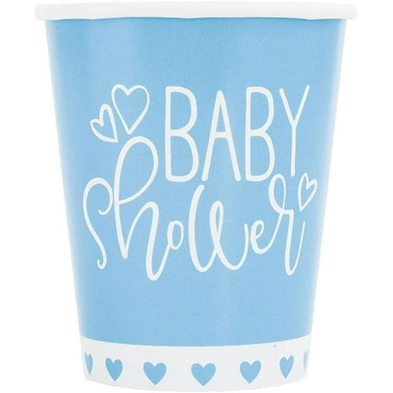 Blue Hearts Baby Shower 9oz Paper Cup (8)