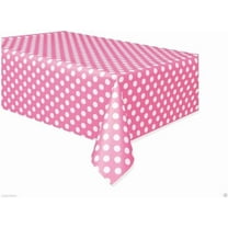 Unique Blue and White Polka Dot Plastic Tablecloth, 54" x 108"