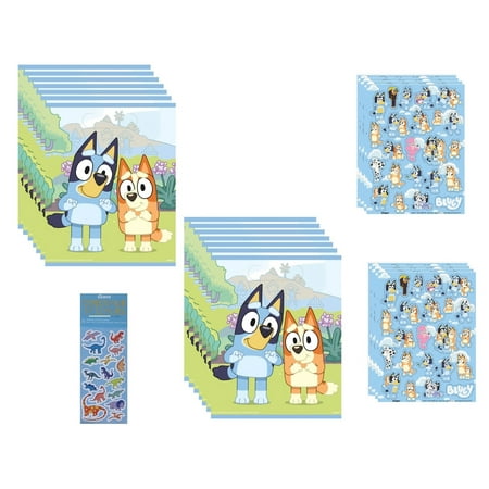 Unique Bluey Birthday Party Supplies Sticker Bundle,16 Counts