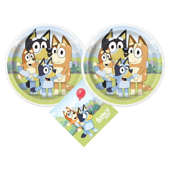 Unique Bluey Birthday Party Supplies with Decorations, Serves 16 (34 Pieces)