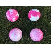 Unique Bocce Package - 4 Pack of 107mm Marbleized Pink and White Balls
