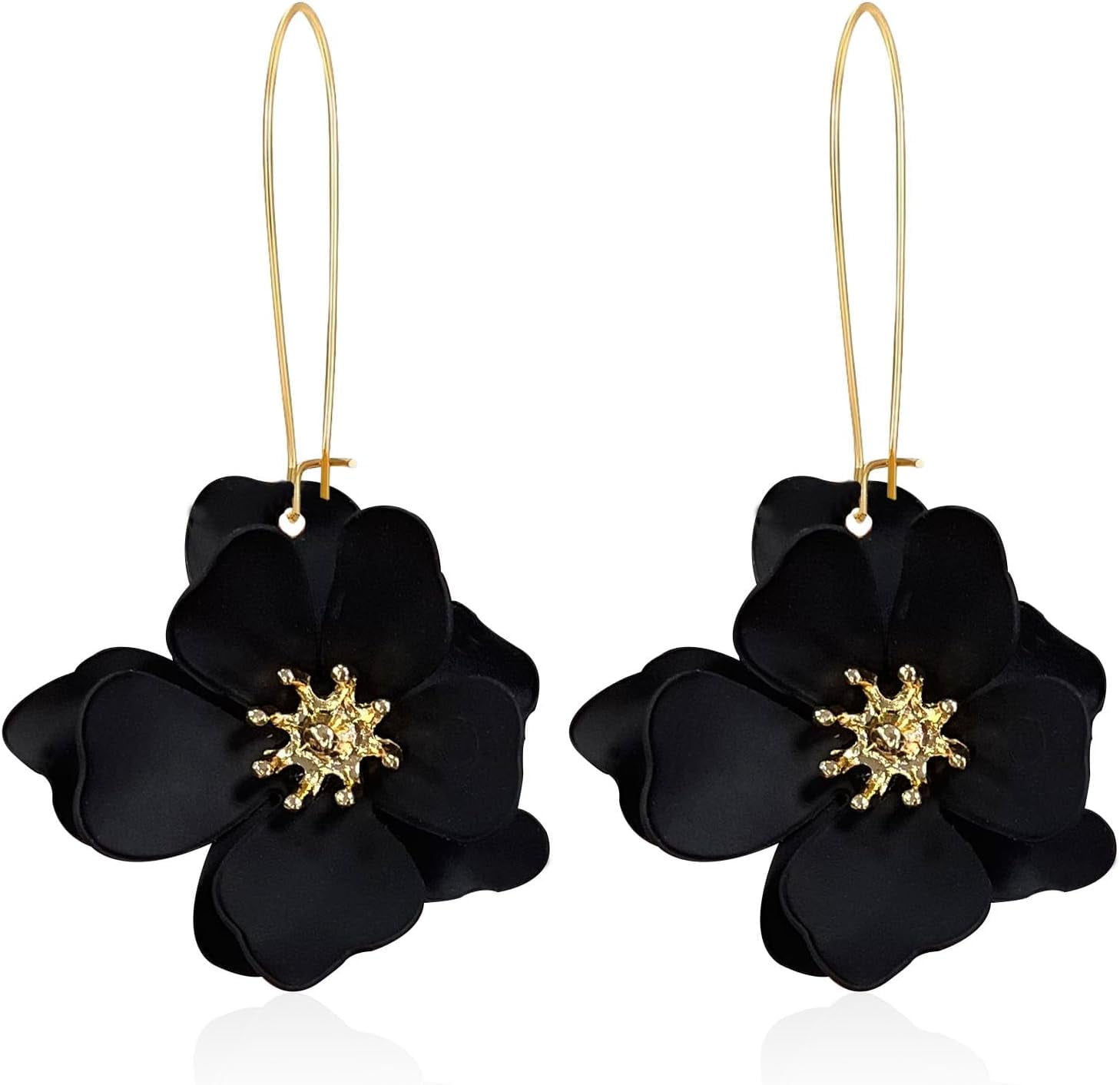 Unique Boho Flower Dangle Earrings Exaggerated Layered Floral Petal Drop Dangle Earrings Statement Stud Earring For Women Jewelry Gifts With Box[Z2188]