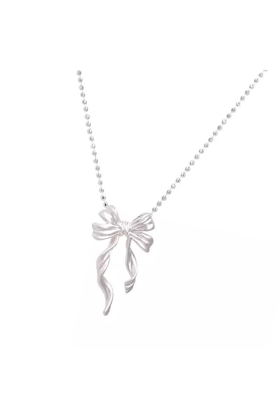 Unique Bowknot Necklace Pendant Necklace Stainless Steel Bowknot Charm Necklaces Neck Jewelry for Expressing Love
