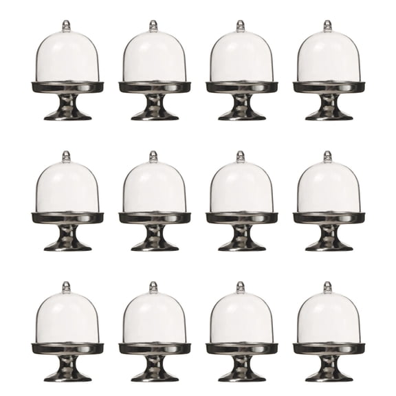 Unique Boxes Set of 12 Cake Stands with Cover Plating Dessert Cup Holder for Birthday Wedding Party
