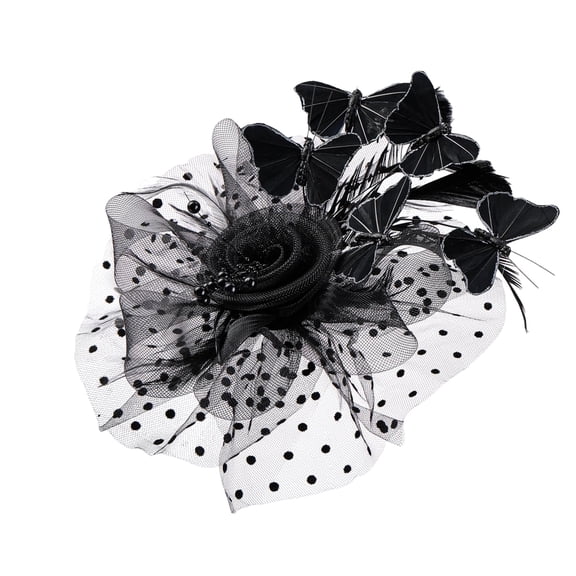 Unique Bridal Hair Accessory Fascinator with Headband Hair Ornament Butterfly And Faux Pearls for Wedding Decoration