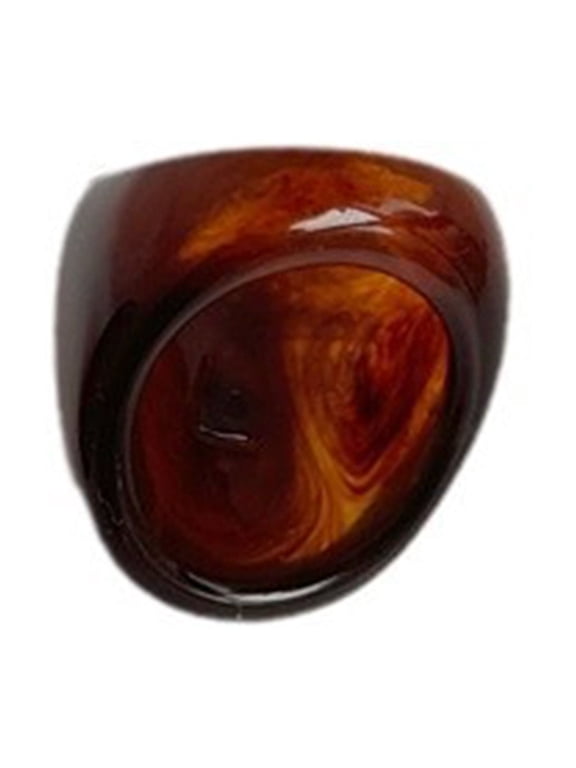 Unique Brown Resin Rings Jewelry Trendy Brown Resin Rings Crafted For Individualistic Styles And Simplistic Elegances