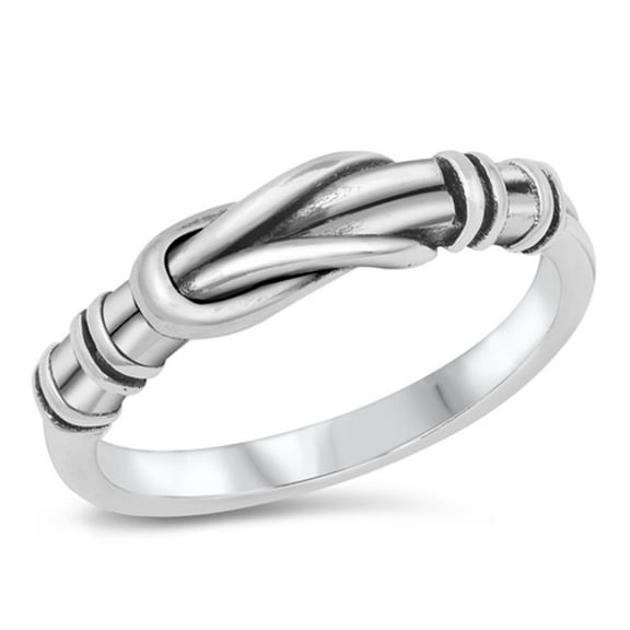 Unique Buckle Knot Bali Ring .925 Sterling Silver Band Jewelry Female Male Unisex Size 6