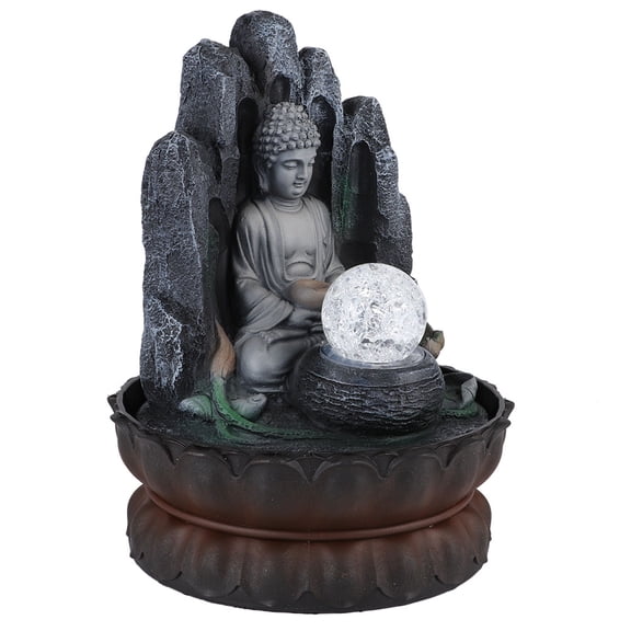 Unique Buddha Shape Desktop Fountain Tabletop Ornament with Light EU Plug 220V