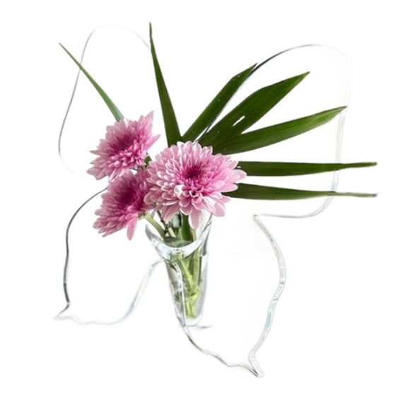 Unique Butterfly Frame Acrylic Vases Leakproof Designs Clear Flower Holder Container for Florals Arrangements Decoration