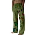 thumbnail image 1 of Unique Butterfly Printed Pants for Men Cotton Linen Wide Leg Pants Funky Baggy Casual Lounge Pants for Vacation, 1 of 5
