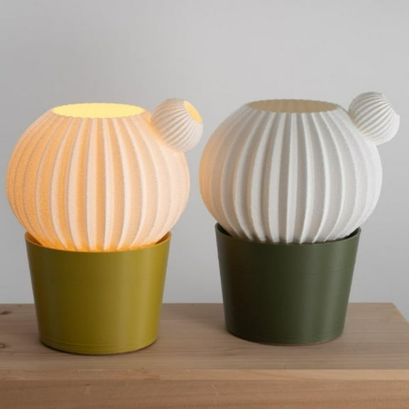 Unique Cactus Table Lamp, Desk Lamp, Bedside Lamp, Nightstand Lamp, Art Lamp, Reading Lamp, Night Light, 7 "W x 9 "H x 7 "D, Lamp for Living Room Bedroom Office (Olive)