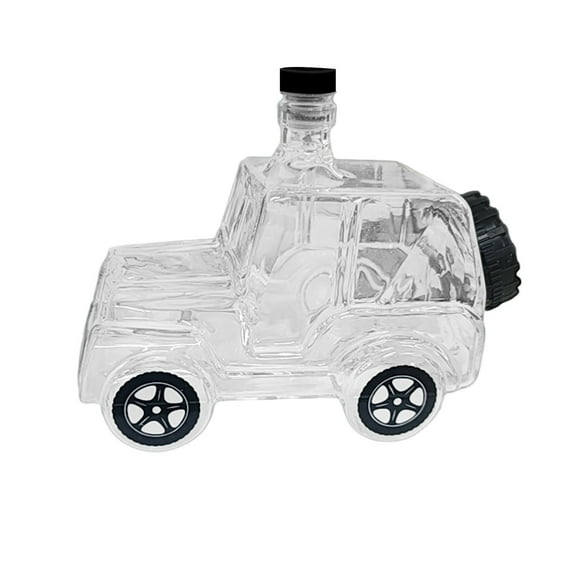 Unique Car-Shaped Whiskey Decanter with Airtight Seal, Handcrafted Glass Bottle, Perfect for Home Bar Decor & Gifts