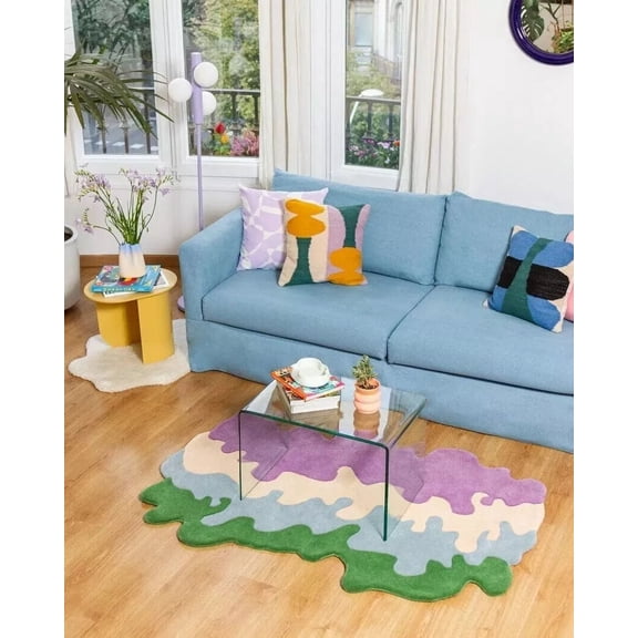 Unique Carpets Hand Tufted 100% Woolen Area Rug For Hall Living Room Moss Customized Carpet 5X8FT