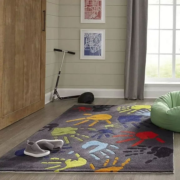 Unique Rugs Hand Tufted Plam Design Hand Made Customized Area Rug Fo Kids Room Or Diwali Home Décor