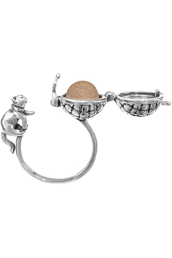 Unique Cat Ring Aromatherapy Finger Open Adjustable Ring Cute Naughty Cats Fashion Portable Mini Locket Rings Convenient Accessories Jewelry Birthday Xmas for Women Men Pet Lover